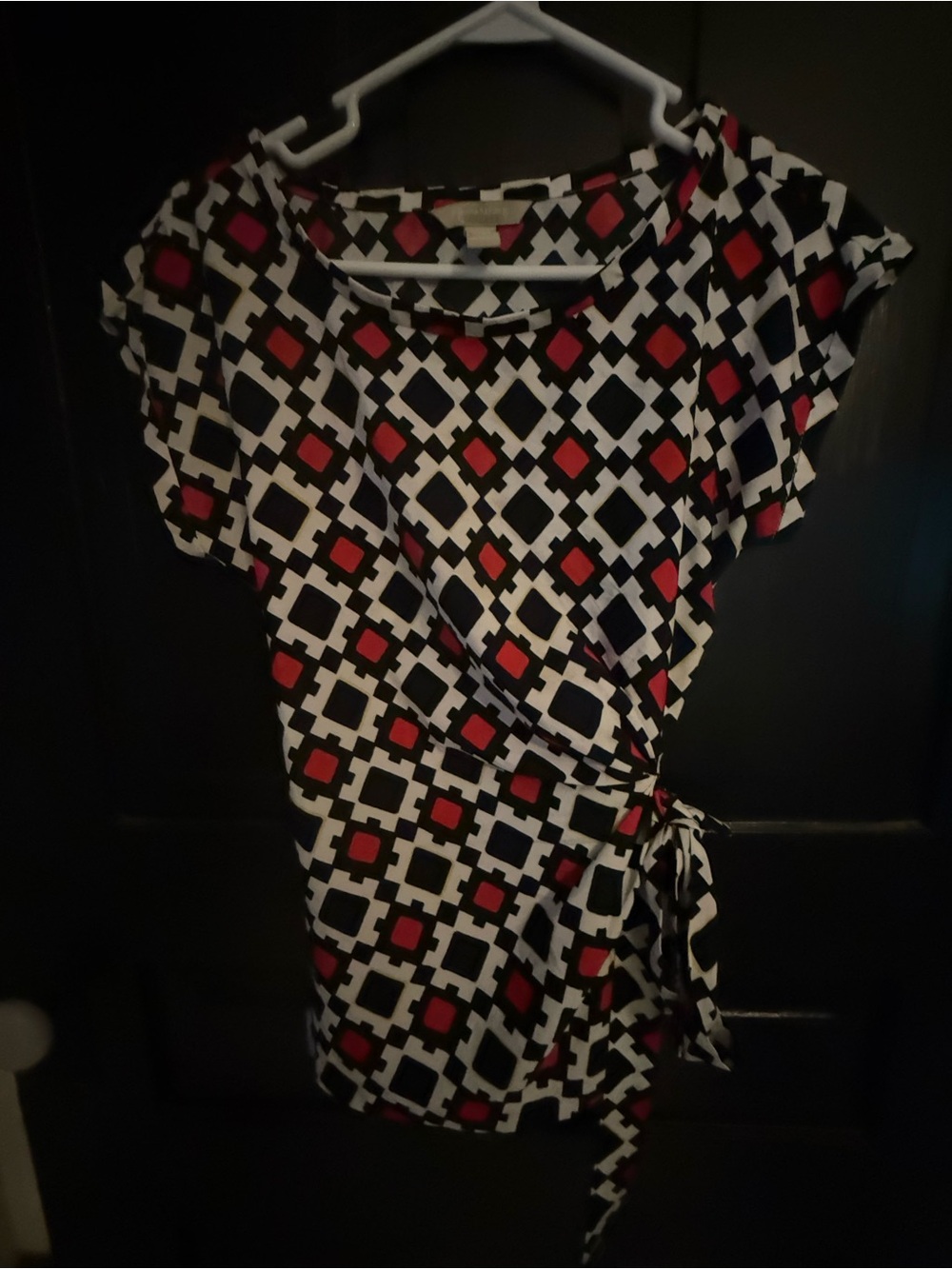 Banana Republic Black, White & Red Geometric Mini Dress